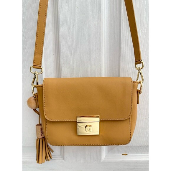 Aarikka Helle  women's Cream Tan leather Shoulder crossbody Bag - Picture 4 of 12